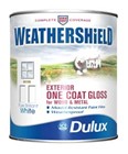 Dulux WeatherSheild Exterior One Coat Gloss 5ltrs White (DEL only)